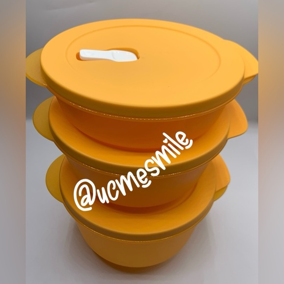 Tupperware CrystalWave Mango Nesting Round Bowl Set - Picture 2 of 7